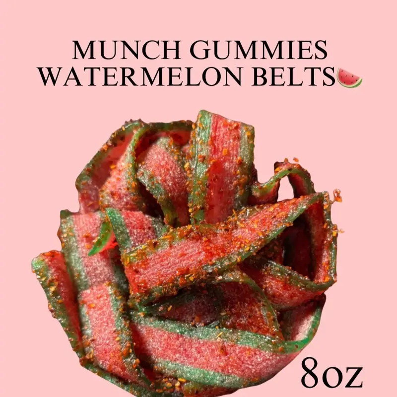 Munch Gummies ~ WATERMELON BELT - Sour, Sweet, Spicy. snack Candy