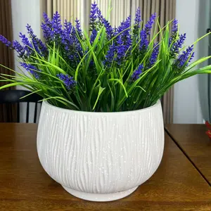 12 Bundles Artificial Plants - Outdoor Faux Lavender Flowers & Fake Monkey Grass - UV Resistant Plastic Greenery - For Garden, Home, Porch, Patio, Window, Indoor Decor - Perfect for Adding a Touch of Nature