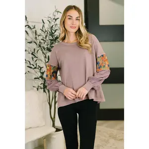 Subtle Breeze Floral Patchwork Pullover