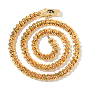 Heavy Duty Stainless Steel Cuban Chain - 8/10/12/14mm Golden Hiphop Chain