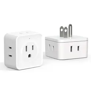 2 Pack Multi Plug Outlet Extender, 5 Way Wall Outlet Expander, Power Socket Expander, Small Electrical Multiplug Splitter for Cruise, Travel, Home, Office, Dorm Essentials