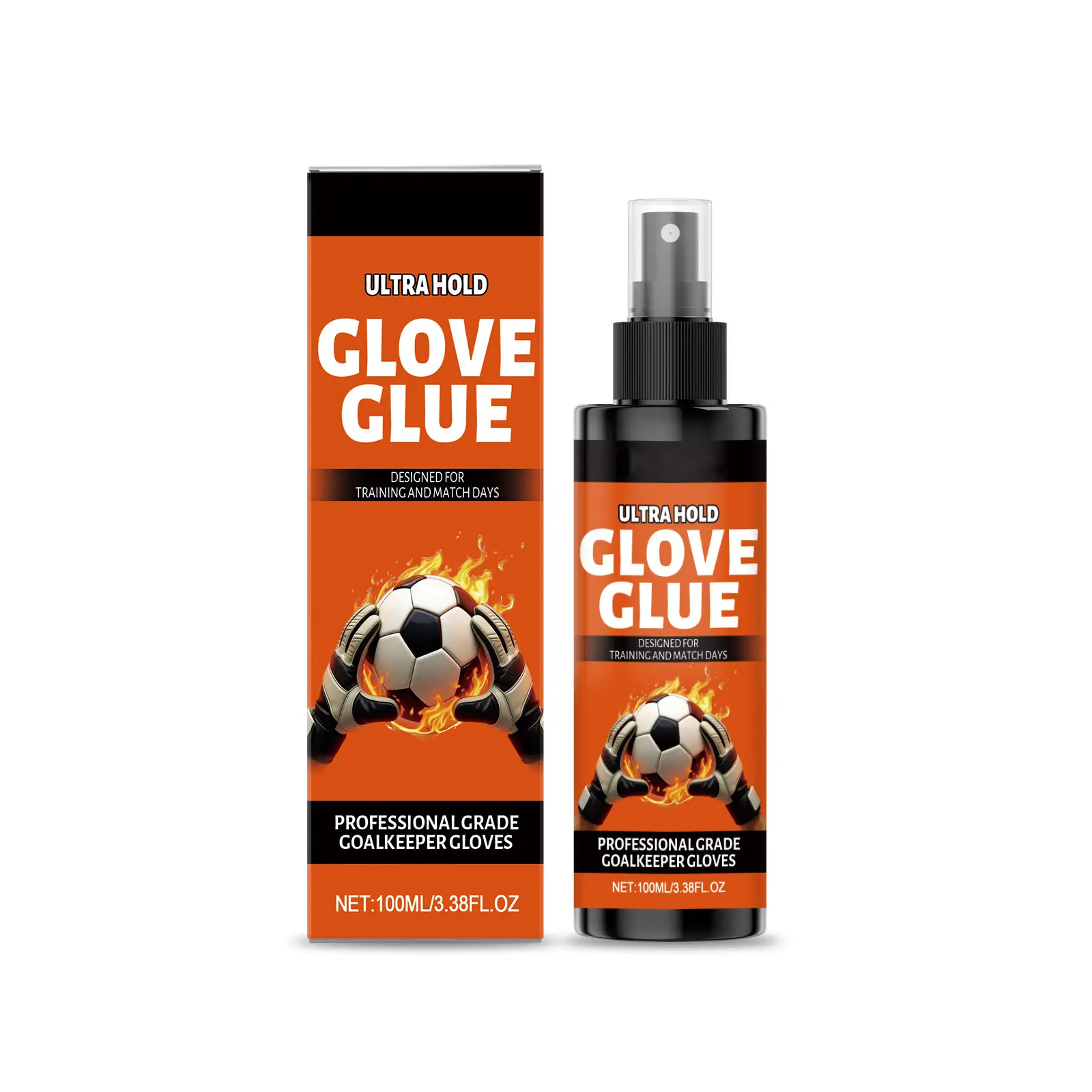 Goalkeeper Glove Grip Spray with Glycerin & 1,2-Hexanediol, Non-Slip Formula to Enhance Ball Control for All Goalkeeper Gloves