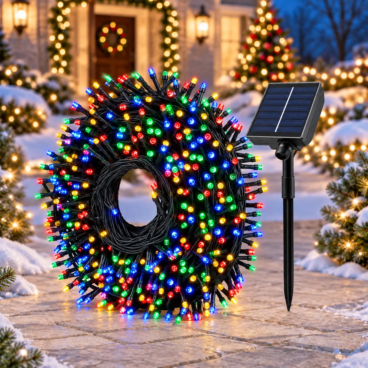 Solar String Lights, Outdoor Waterproof LED Color Lights, Multicolor Atmosphere Lights for Summer Party Lights,BBQ Decor, Perfect Valentine’s Day Gift for Couples,#summerwins,dorm essentials,home decor,home essentials,camping essentials