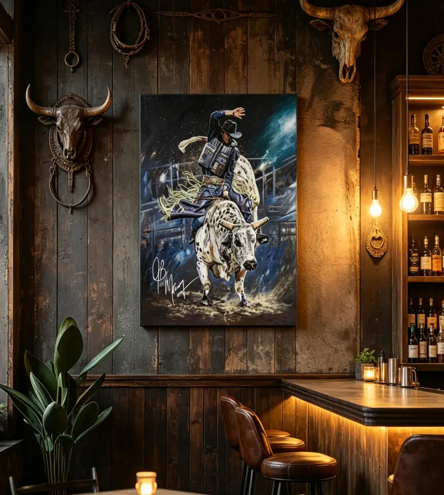 JB Mauney With Signature Poster, Dragonslayer Print Art, $7 Million Dollar Bull Rider Wall Art, Gift For Fans, Made In USA