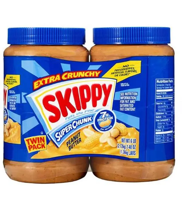 Skippy Super Chunk Peanut Butter 48 oz., 2 pk. peanut butter flavor jars Dip Sweet