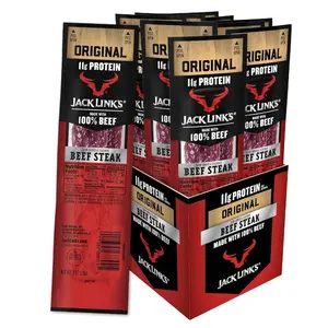 Jack Link’s Premium Cuts Beef Steak Strips Snack – 1 oz (12-Pack), Savory Flavor Dried Snack