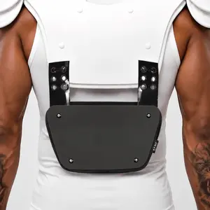 Basic Black Unbranded SLF Football Back Plate for Adults with Foam Cushion Impact Protection & Easy Installation - Training Equipment