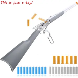 Wick M1894 Gray Foam Dart Blaster Lever Action with Shell Ejection, Winchester Style Soft Bullet Toy Gun with 6 Shells 20 Foam Darts, Outdoor Shooting Game for Teens 14+ Adults Gift