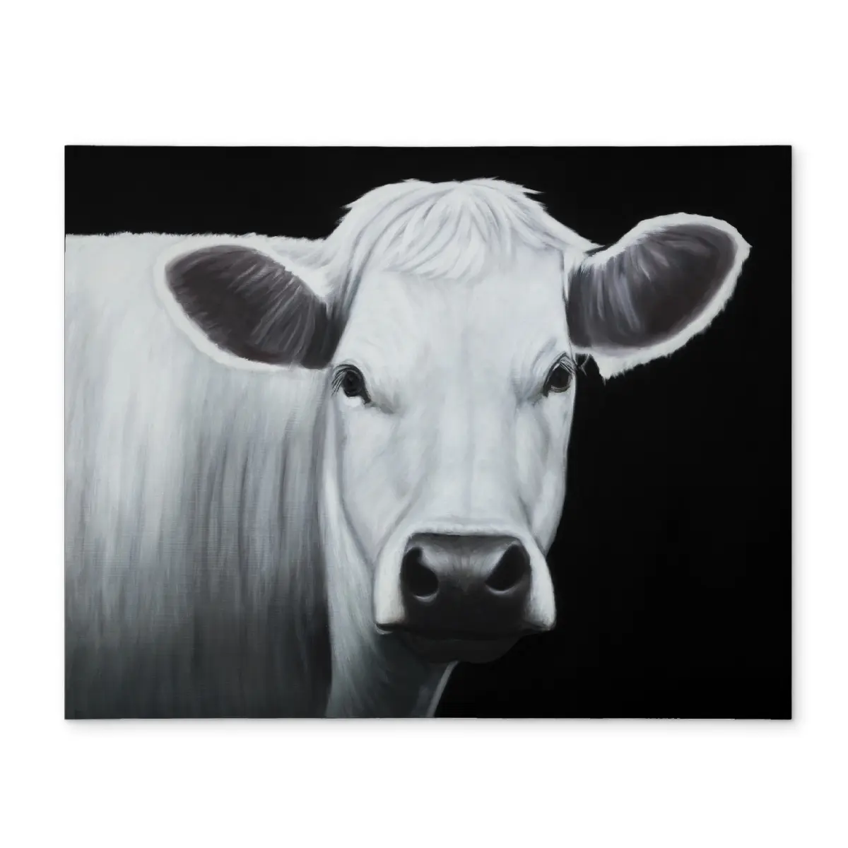 360 stand Rectangular Fade-Proof White Cow Monochrome Polyester Placemat, 14x18in, Kitchen Tableware with Coasters for Home Decor, Model CPPM14186TU7H3, Coasters Home Decor, Animals, Minimalist Chic, Coffee Placemats & Coasters
