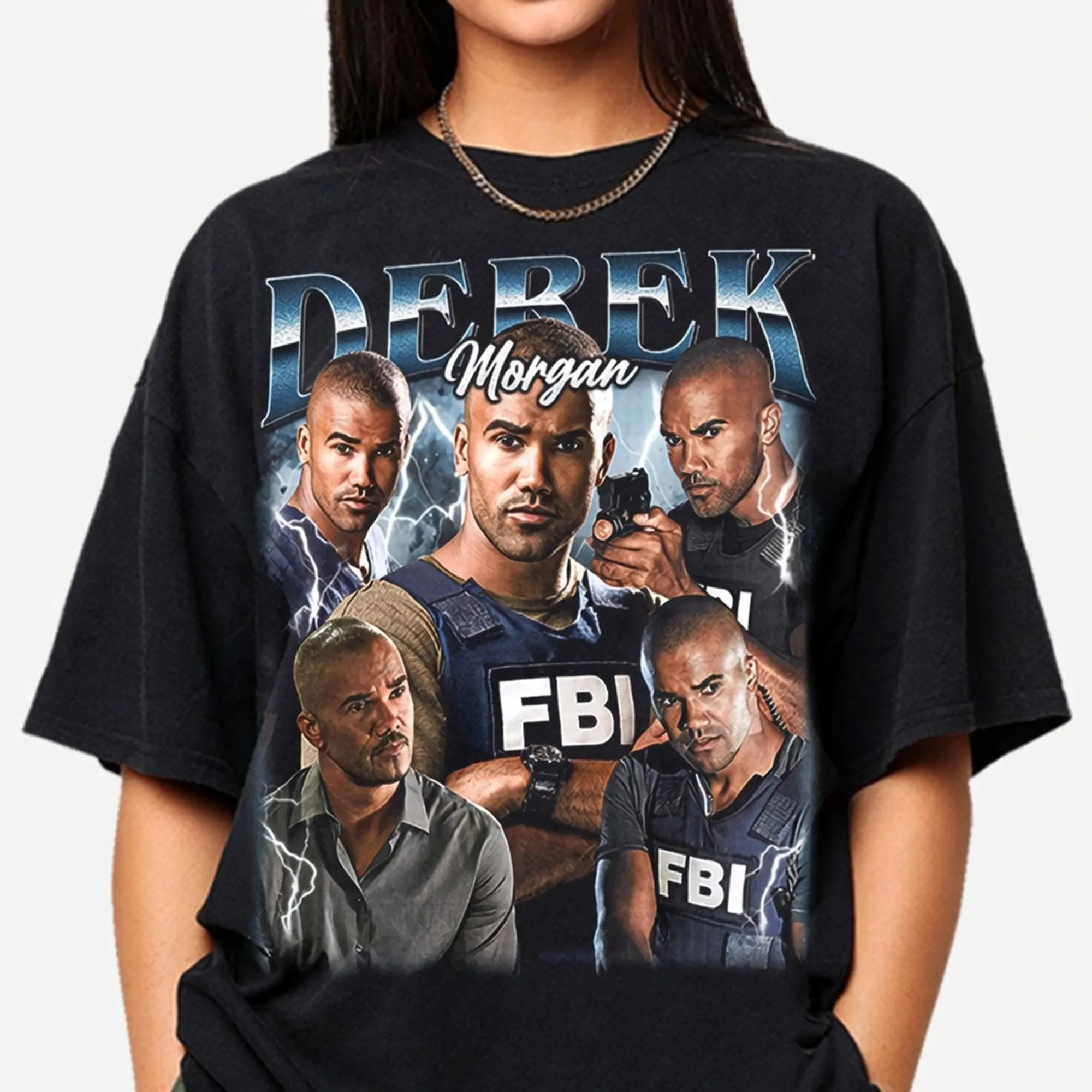 Derek Morgan Vintage T-Shirt, Criminal Minds Inspired Graphic Tee, TV Show Aesthetic Shirt, Unisex Fan Gift Cotton Top