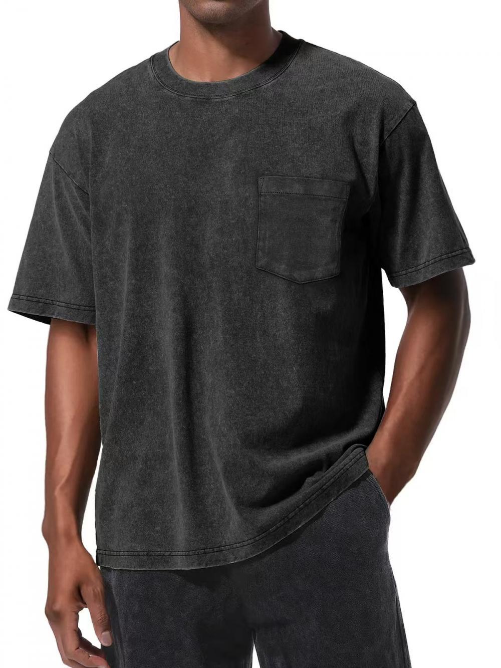 Echo Attire 3-Pack Unisex Basic Loose Cotton T-Shirts with Front Pocket Design — Stylish and Comfortable Crew Neck Short Sleeve Summer Tops, Casual Loose Solid Color Street Style