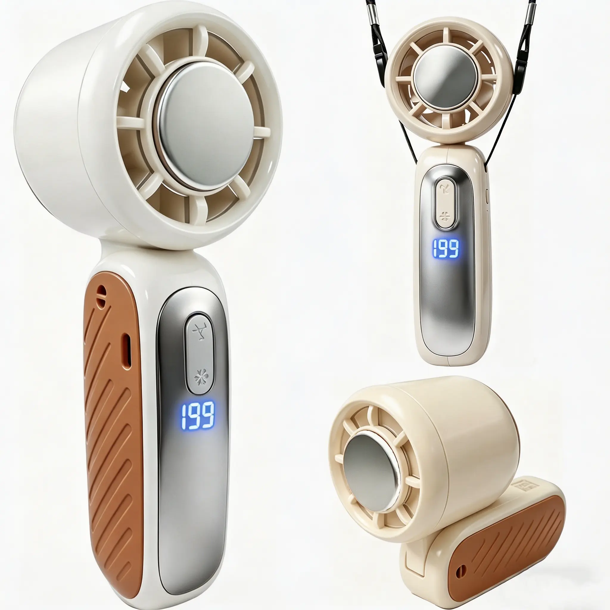 Portable Handheld Fan – 199 Adjustable Speeds, Foldable, 3 Cooling Modes for Rapid Ice-Cool Relief, Perfect for Summer Travel & Vacation