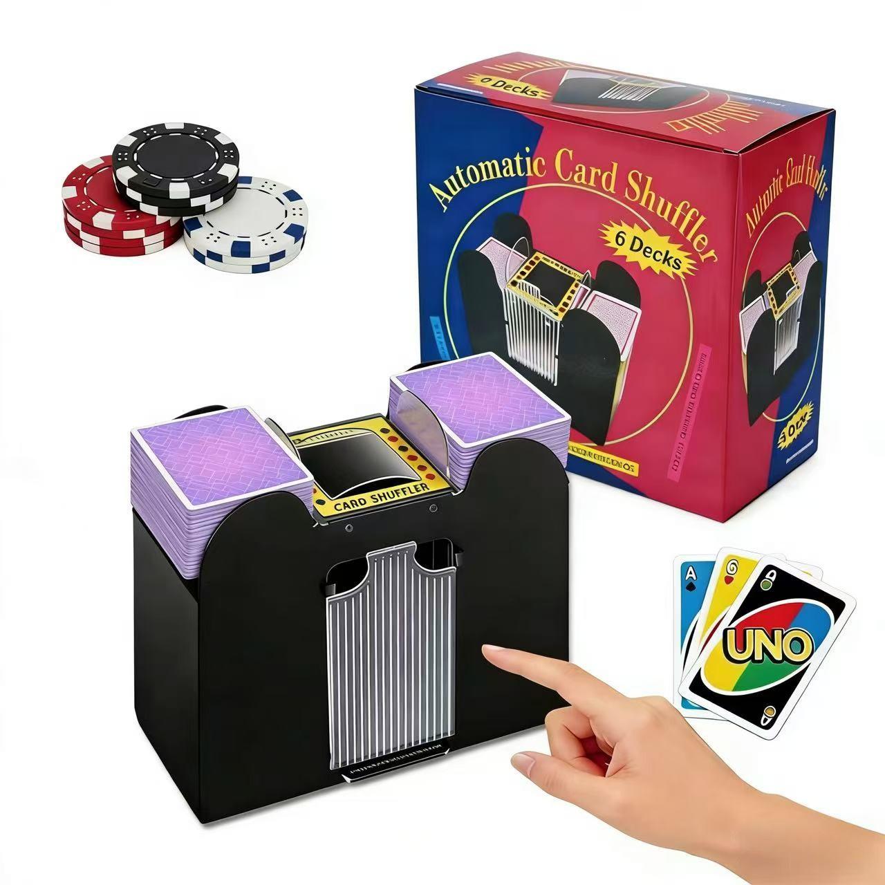 Automatic Card Shuffler, Battery-Operated Electric Shuffler, Casino Card Game for Poker, Home Card Game, UNO, Phase10, Texas Hold'em, Blackjack, Home Party Club Game