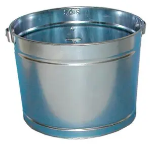 212 MAIN 5Qt Galvanized Metal Pail - 8.5" Diameter, Leakproof Seal, Brush-Compatible Electroplated Bucket for Home Care, Mop Supplies