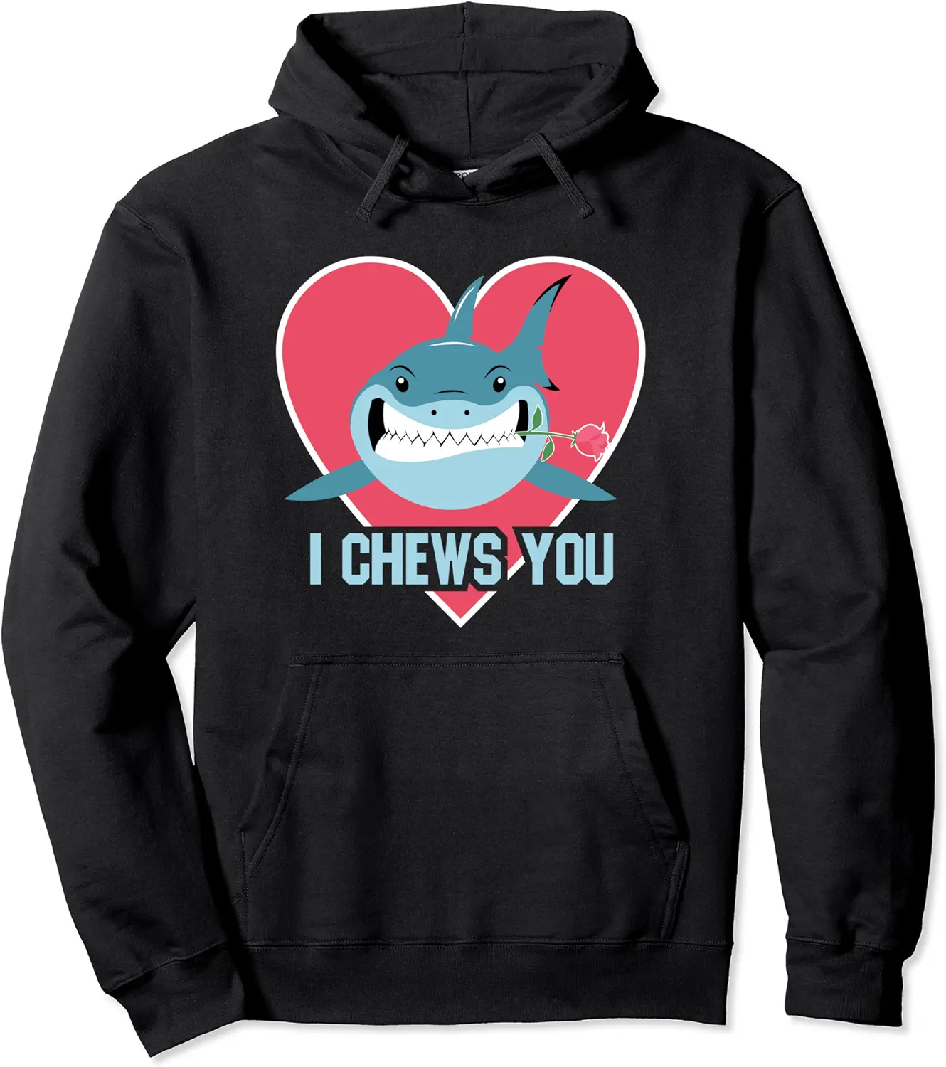 I Chews You Shark Cupid With Rose Sharks Valentines Day Gift Pullover Hoodie - Joelalbe Shop 90B083W17CZY