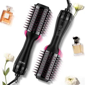 VEVOR Hair Blow Dryer Brush, 4 in 1 Ionic Hair Dryer and Styler Volumizer with 2.95" Ceramic Coating Oval Barrel & 3 Heat Settings, Professional Hot Air Styling Brush for Straightening Drying Curling
