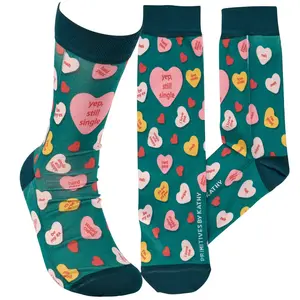Classic Woven Crew Socks - Valentines