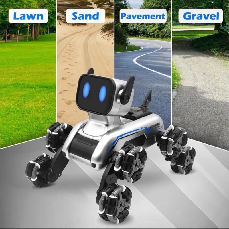 Robot Dog Toy Remote Control Car for Kids - 8 Wheels Hand Controlled