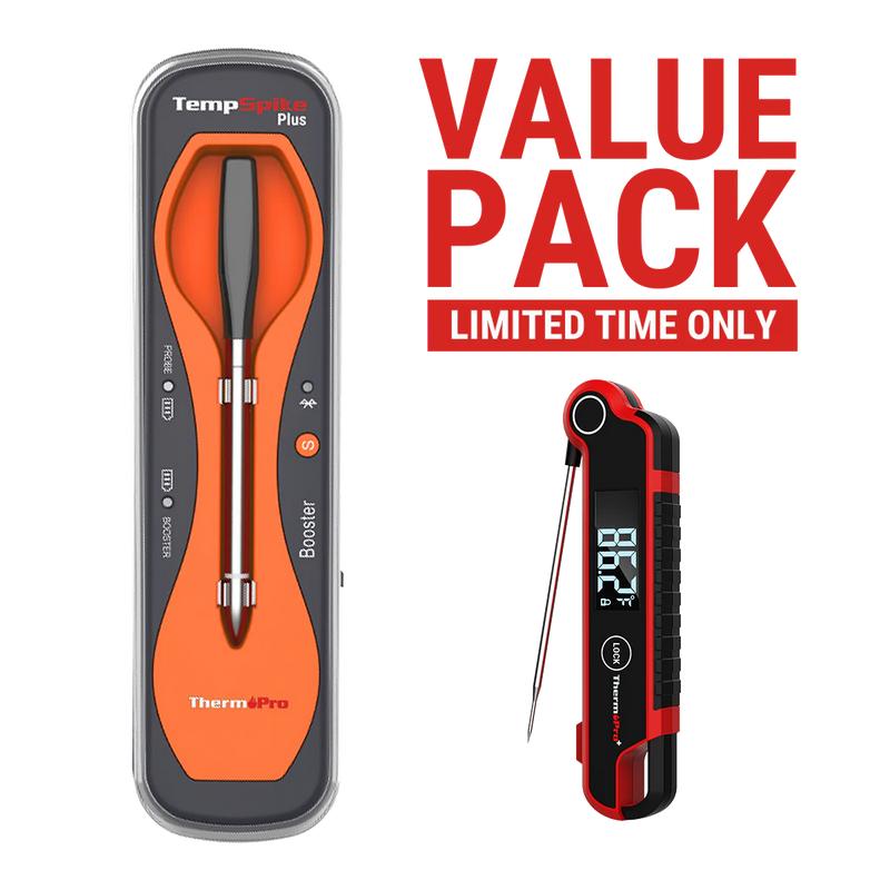 ThermoPro TempSpike Plus Wireless Meat Thermometer with Upgraded Probe, Bluetooth Cooking Thermometer for Outdoor Grill, Smoker, BBQ,Oven