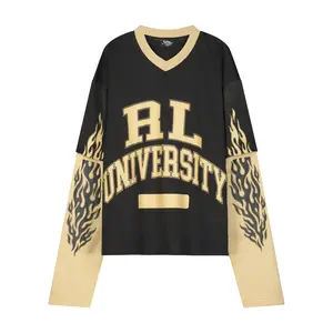 RL University Layered Mesh Charcoal & Tan LS Jersey