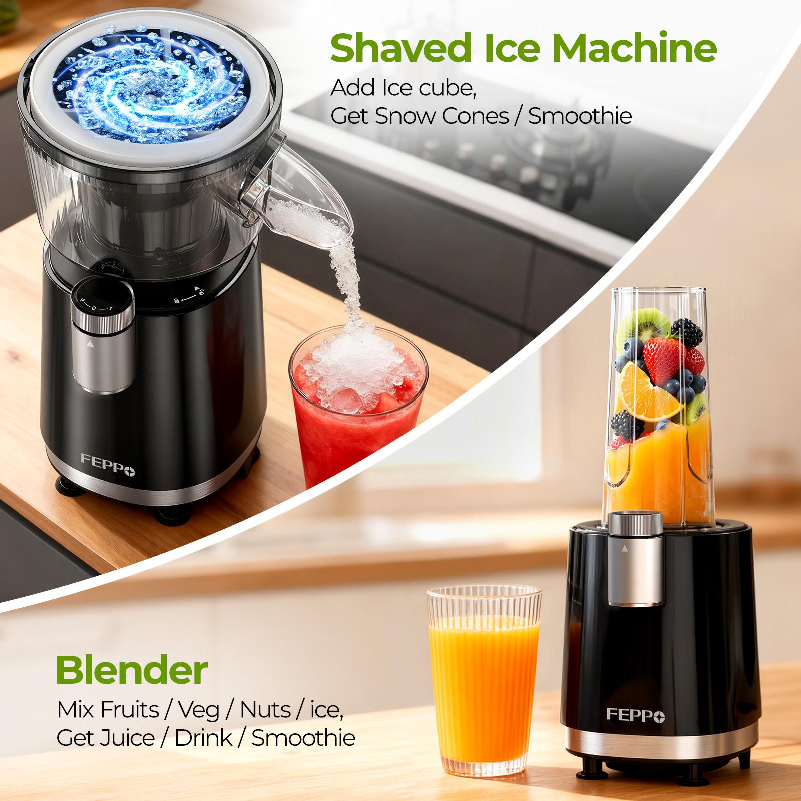 FEPPO Snow Cone Machine & Smoothie Blender 2 in 1, 700W Powerful Shaved Ice Machine Slushine Machine, Healthy Frozen Drink Maker with Stainless Steel Blade & Smoothie Recipe, for Home Kitchen Party,back to school,back to school haul