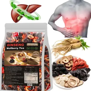 Ginseng Ten Treasure Kidney Tea Formula with Red Dates Goji Mulberries for Energy Sleep Support 20 Bags for Men Women Herbal Drink Herbal Blends Beverage