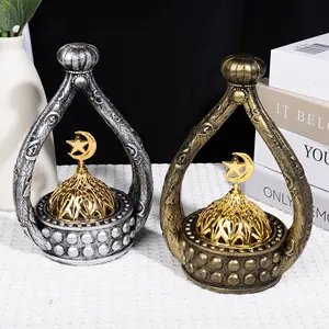 Vintage Islamic Star Moon Resin Incense Burner, Creative Hollow Carved Home Aromatherapy Fragrance Decor, Unique Home Decoration Piece