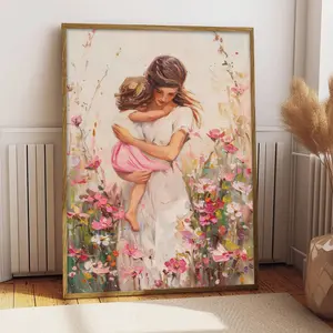 2D Flat, 2D Flat, A High-Definition Printed Poster Featuring a Pink Nursery Theme for Mother'S Day, Perfect for Decorating Walls in The Bedroom, Office, Bathroom, Or Home. an Ideal Gift for Mothers, Unframed