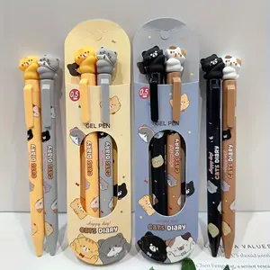 Cute Cat Themed Gel Pens Set of 2/4/8, Ink for Cat Lovers, Perfect Gift for Office Use and Daily Writing, College Student Pen