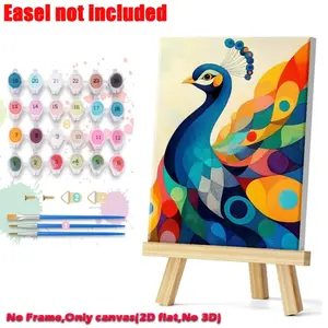 Pre-printed texture Colored canvas,Frameless Paint by Numbers Kit for Adults Beginners, Peacock DIY Acrylic Paint by Number Kits on Canvas with Frame, Animals Art Crafts Painting for Home Wall Decor,no frame