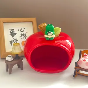 Cute Apple-Shaped Ceramic Pet Bed| Hamster and Chinchilla Nest Cute Pet Rest House Creative Fruit Series Pet Habitat