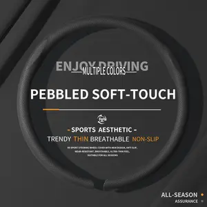 【All - Season Nappa Leather Steering Wheel Cover】Ultra - Thin, Non - Slip & Breathable | Universal for Men & Women | Clip - on Full - Coverage Protection | Ideal Car Accessory & Gift