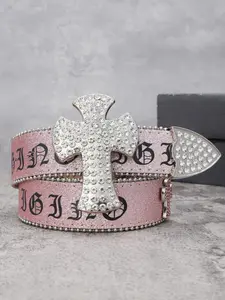 1pc Women's PU Belt, Cute All-Season Waist Accessory, Perfect Gift for Friends & Daily Wear, Stylish Design for Jeans & Rhinestone Decorated Belt
