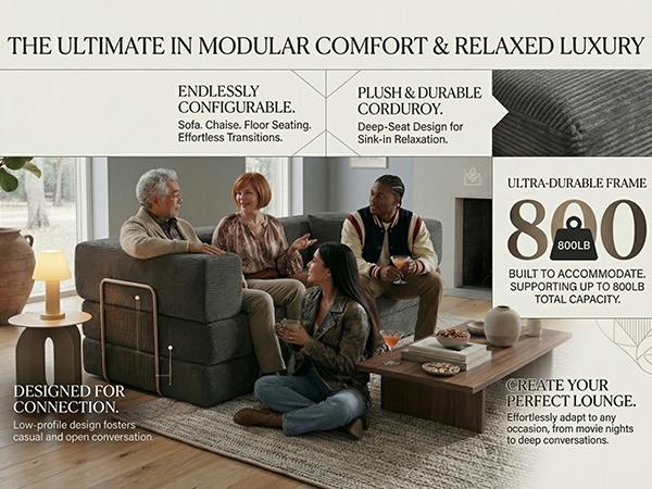 Convertible Sofa Bed with Fixed-Shape Frame & Removable Armrests, Modular Corduroy Sleeper Sofa, Folding Mattress Couch for Small Spaces - No Assembly Needed in Green (Includes 2 Pillows)