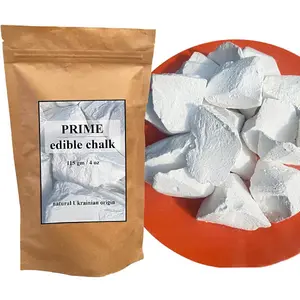 Prime Edible Chalk – Natural Crunchy White Chalk Chunks for Eating, Pica Cravings & ASMR – Pure Ukrainian – Eco Kraft Packaging – 4oz (115g)