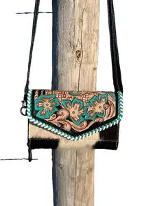 Boho Heavy Duty Leather Crossbody Wallet with Adjustable, Leather Wallet with Phone Compartment, Crossbody Wallet for Women, Crossbody Phone Bag Purse, Leather Bag, Meaningful Gifts