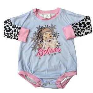 C baby girl clothes cute santa cluas newborn christams bubble romper