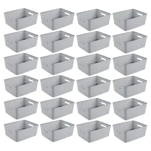 Sterilite 14'' x 11.5'' x 5'' Woven Rectangular Short Basket Organizer (24 Pack)