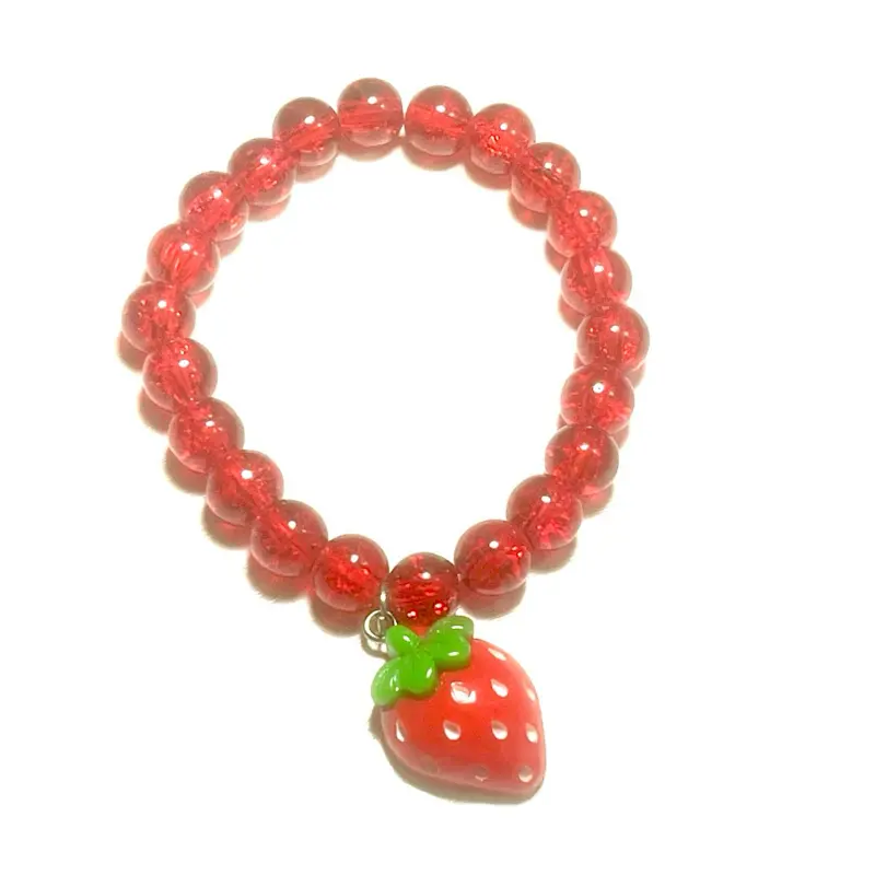 Strawberry Glass Beaded Bracelet