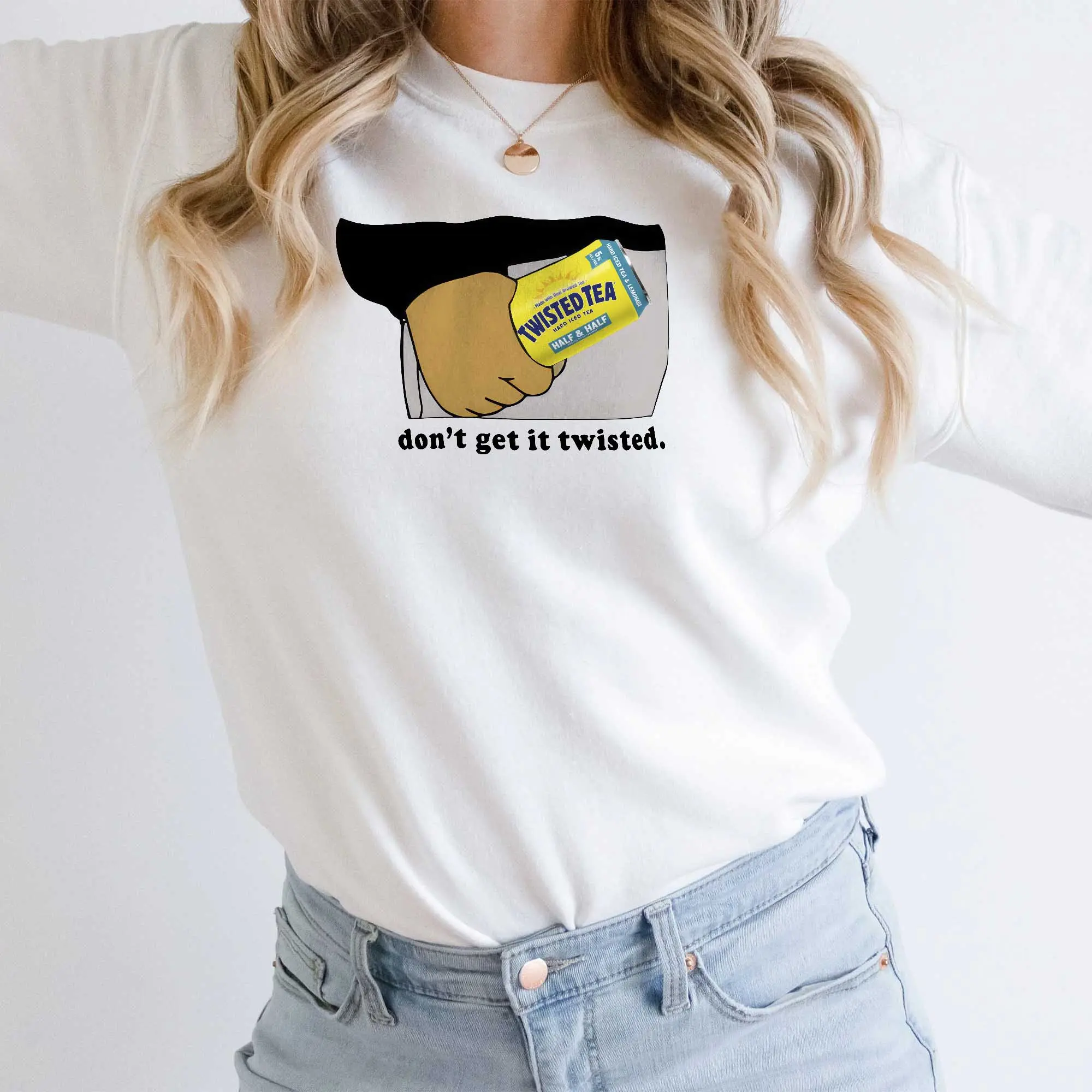Twisted Tea Famous Hard Iced Tea Popular Tea Printed Summer T-shirt Sweatshirt Hoodie for Women Lady - Full Size Full Color Comfort Cotton Top Womenswear with a Fit Flat Love Pocket Streetwear Style
