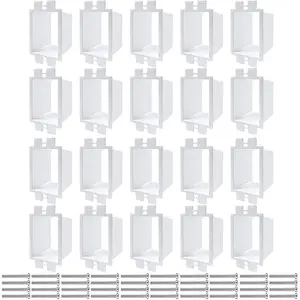 20 count BE1-2 Electrical Outlet Box Extenders with 40 count Screws, 1-Gang Box Extender Single Gang Box Extender Electric Box Extender 1 Gang Power Outlet Accessories (White)