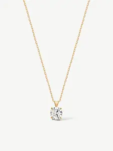 "Heart of Light" 1-2 Carat Brilliant Round Lab Grown Diamond Solitaire Pendant Necklace in 14K Solid Gold Promise Anniversary Birthday Gifts for Women
