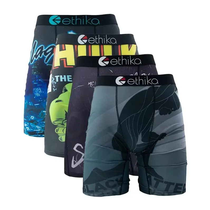 Men Gift Choice | 3/4 Pack Breathable Compression Boxer Briefs, Athletic Underwear for Running, Fitness, Workout & Swimming