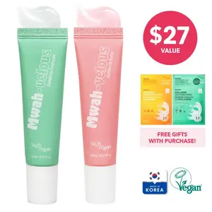 SoloVegan Value Gift Set: Summer Glow Guava Hydrating Treatment with Shea, Hyaluron, Korean Balm Lip Treatments, Moisturizer, Lipstick, Lip Glaze (Repair-Focused)