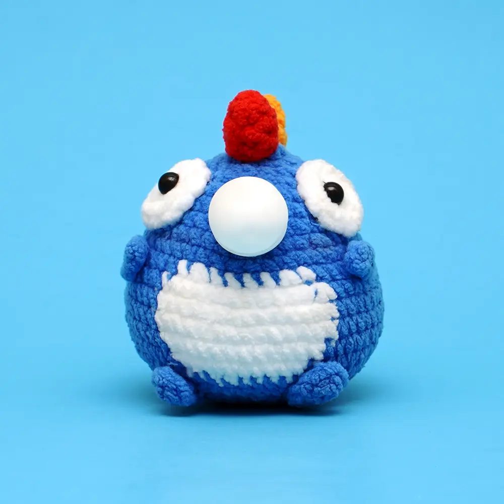 Press Bubble Animal Blue Dinosaur Crochet Kit for Beginner