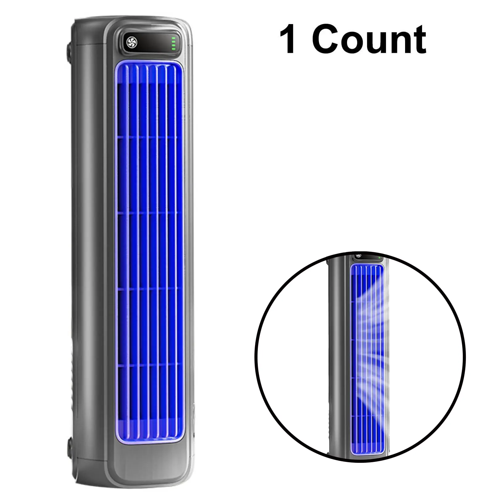 1 Portable USB Rechargeable Cooling Fan with 3 Speeds and LED Display for Indoor Cooling Fans