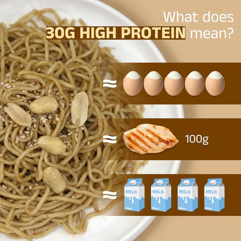 HealSpot High Protein Instant Ramen, 30g Plant Based Protein, Low Fat, Low Carb, Non GMO, Keto Friendly, Plant Based Dry Mixed Ramen, 6 Packs of Sesame Sauce Flavor