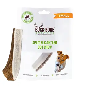 Buck Bone Organics Elk Antler Dog Chew Small Split - Natural Pet Treat for Dogs