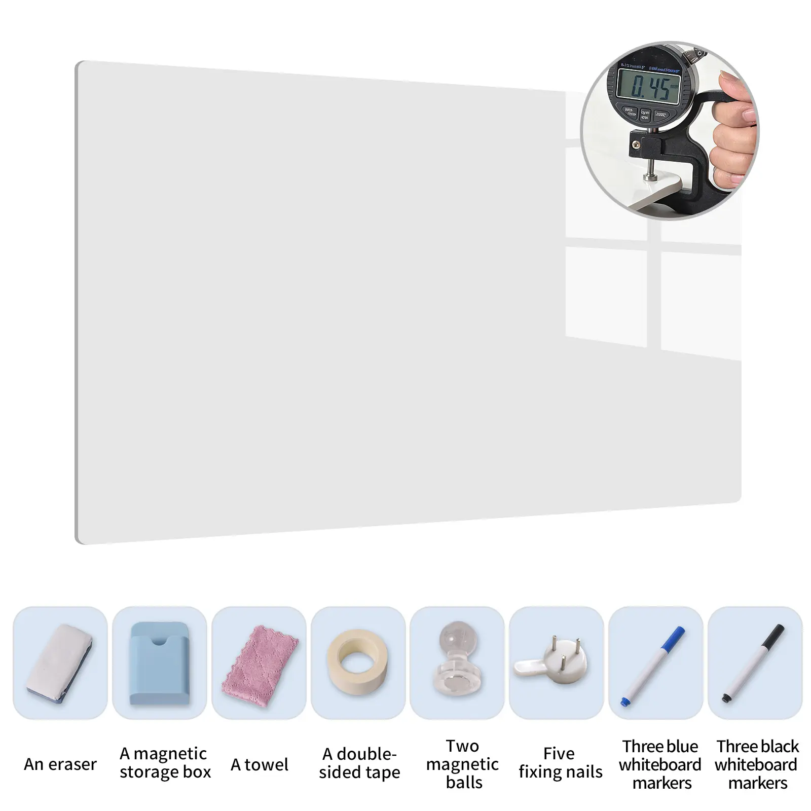 Magnetic Whiteboard with Marker and Eraser – Removable Educational Tool for Home, Office, and Classroom – Magnetic Surface for Interactive Learning and Organization, Home Study Aid, Fun Design, Detachable Blackboard
