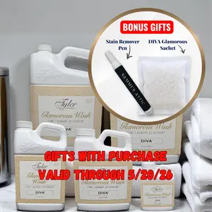 Tyler Candle Company Diva Glamorous Wash Laundry Detergent - Luxurious Fragrance for Linens Lingerie Towels & Fine Garments - Machine & Hand Washing Friendly